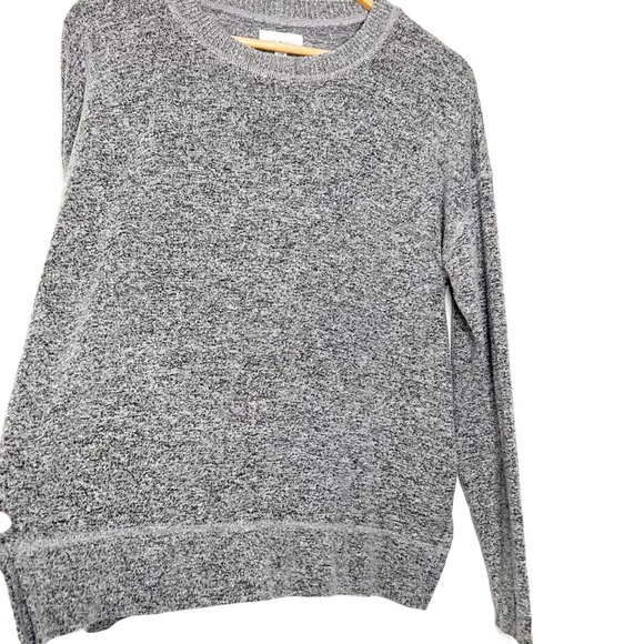 Lucky Brand Women’s Gray Black Marbled Crewneck Soft Fuzzy Long Sleeve Sweater - Picture 7 of 16
